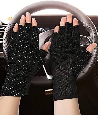 دستکش بدون انگشت Maxdot ضد لغزش محافظ UV دستکش رانندگی تابستانی در فضای باز برای زنان و دختران Image