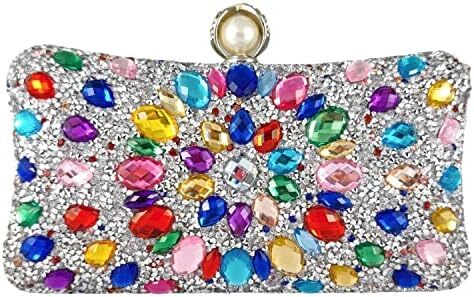 کیف پول‌های Clutch کریستالی Boutique De FGG برای کیف‌های شب زنانه کیف بدلیجات جشن عروسی Image