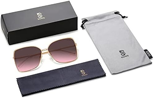 عینک آفتابی SOJOS Fashion Square Aviators برای زنان با لنز آینه تخت SJ1082 Image