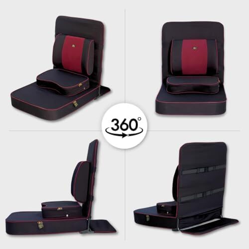 FOM (دوستان مدیتیشن) ® صندلی مدیتیشن بودا آرامش‌بخش بسیار بزرگ. صندلی کف / صندلی یوگا / صندلی مدیتیشن با تکیه گاه پشتی و کوسن مدیتیشن / صندلی مدیتیشن Image