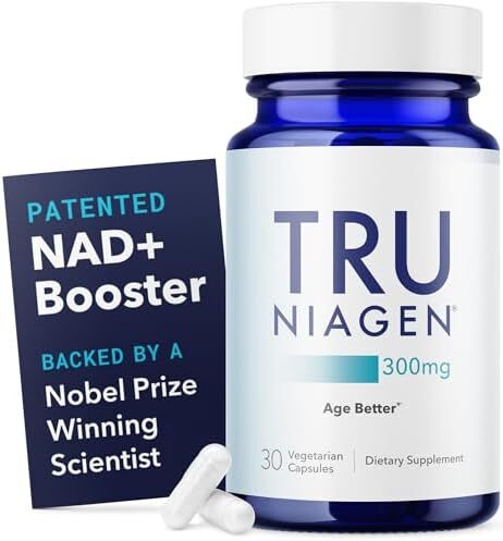 TRU NIAGEN - مکمل نیکوتینامید ریبوزید با حق ثبت اختراع NAD+. NR از متابولیسم انرژی سلولی و ترمیم، شادابی، پیری سالم قلب، مغز و عضلات حمایت می‌کند - 30 وعده / 30 کپسول - بسته 1