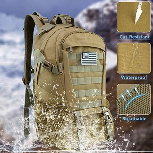 کوله پشتی تاکتیکی Jueachy برای مردان Molle Military Rocksack Pack 30L ضد آب با پچ پرچم ایالات متحده آمریکا Image