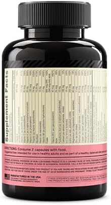 Optimum Nutrition (ON) Opti-Women، ویتامین C، روی و D برای حمایت از سیستم ایمنی کپسول مکمل مولتی ویتامین روزانه زنان با 23 ویتامین و مواد معدنی / 600 میلی گرم اسید فولیک / 18 میلی گرم آهن - 120 کپسول Image