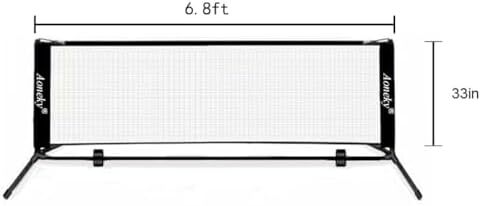 ست تور مینی تنیس Aoneky 10ft/18ft، پایه قاب فلزی و توری نایلونی قوی - تور بدمینتون تنیس قابل حمل PikckleBall برای کودکان و نوجوانان جوان 3M 6M در فضای باز Image