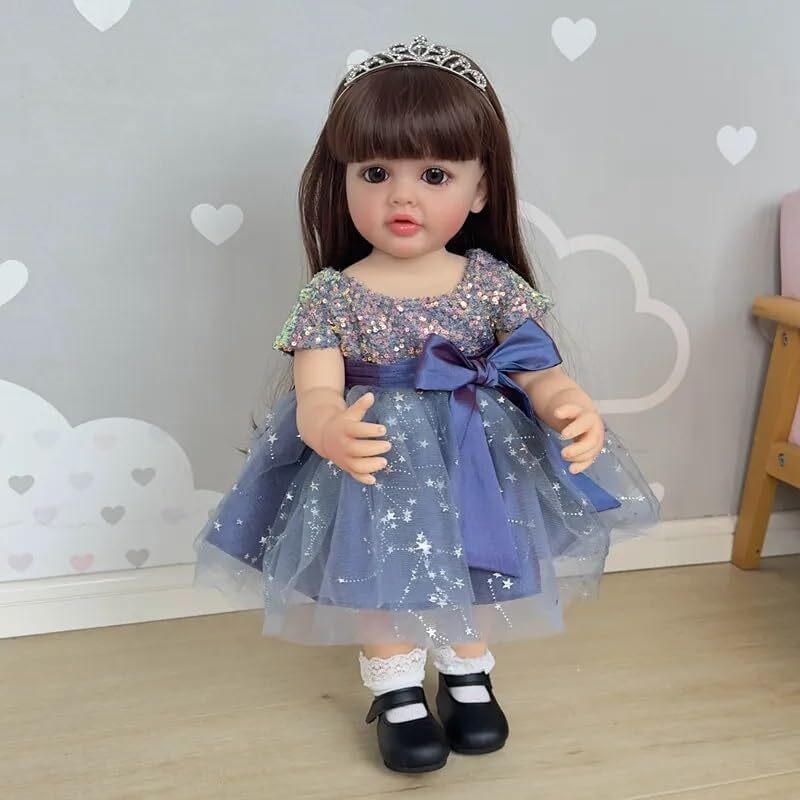 Nano Classic 22 inch 55 Cm Reborn Baby Doll نرم کامل بدن سیلیکونی نوزاد واقعی شبیه عروسک بچه عروسک اسباب بازی دخترانه هدیه عروسک (لباس شاهزاده)