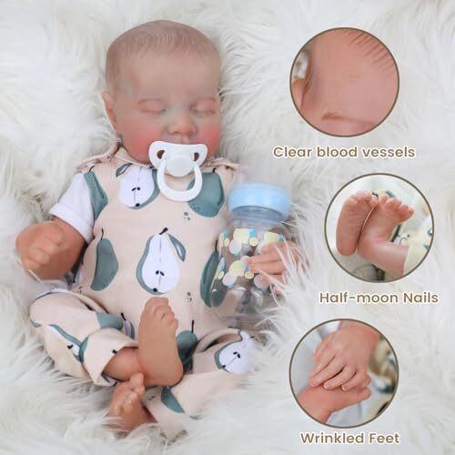 WOOROY Realistic Reborn Baby Dolls Boy - 18 Inch Lifelike Full Body Dolls Baby Newborn Baby Dolls Sleeping Real Life Baby Dolls Gift Gift for Kids 3+ Image