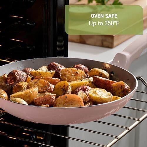 Tefal Ceramic Refresh, Ceramic Nonstick Cookware Set 12 Piece, Oven Broiler Safe 350F, Cookware, Kitchen Cooking Set w/Fry Pans, Saucepans, & Kitchen Utensils, Pots, Pans, Mint Green Image