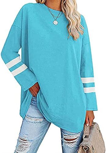 تی‌شرت زنانه یقه گرد/ویژه زنانه زنانه نیم‌آستین تی‌شرت‌های بیسبال سایز بزرگ تاپ‌های تونیک Image