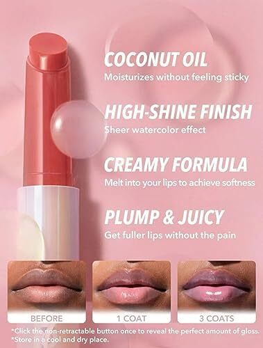 آرایش SHEGLAM - Pout-Perfect Shine Lip Plumper - Moisturizing Plumping Solid Lip Glass Non-Curishing (Makin' Me Blush) Image