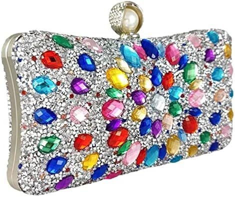 کیف پول‌های Clutch کریستالی Boutique De FGG برای کیف‌های شب زنانه کیف بدلیجات جشن عروسی Image