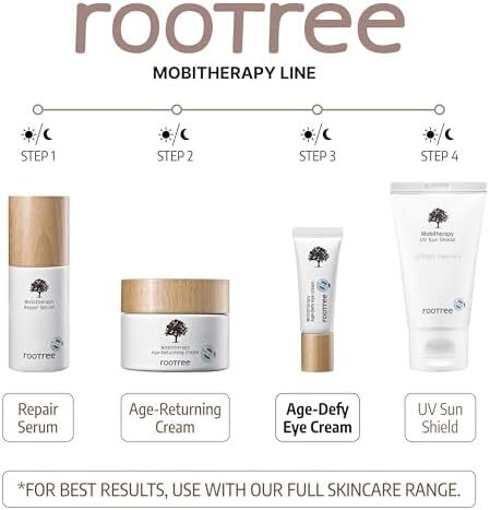 کرم دور چشم rootree Mobitherapy Age-Defy 20g - مراقبت از پوست کره ای، ضد پیری و ضد چروک، K Beauty، مرطوب کننده، مرطوب کننده پوست چشم، از بین برنده لکه های تیره، وگان و بدون خشونت، برای انواع پوست Image