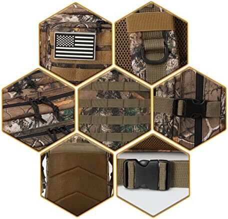 QT&QY 45L Military Tactical Backpacks Molle Army Assault Pack 3 Day Bug Out Survival Bag Hiking Treeking Rucksack Image