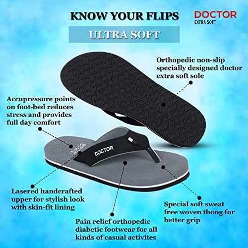 دمپایی DOCTOR EXTRA SOFT Ortho Care دمپایی ارتوپدی و دیابتی Super Fit Comfort Doctor دمپایی، دمپایی دکتر، دمپایی دمپایی، اسلاید و دمپایی هاوس برای مردان D-24 Image