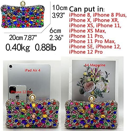 کیف پول‌های Clutch کریستالی Boutique De FGG برای کیف‌های شب زنانه کیف بدلیجات جشن عروسی Image
