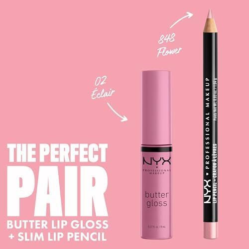 NYX MAKEUP PROFESSIONAL Butter Gloss, Eclair 02, 0.27 Fl Oz (بسته 1 عددی) Image