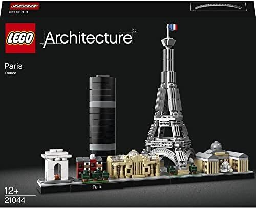 ست LEGO 21044 مدل ساختمان معماری پاریس برای بزرگسالان با مدل برج ایفل و موزه لوور، مجموعه آسمان‌خراش، دکوراسیون اداری منزل، ایده هدیه جمع‌آوری برای زنان، مردان، او یا او