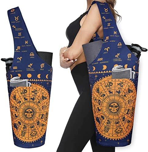 کیف مت یوگا چاپ شده مد روز با جیب کناری بزرگ و جیب زیپ دار کیف یوگا بلند و مناسب تشک های بزرگ - دارای لوازم جانبی یوگا بیشتر Image