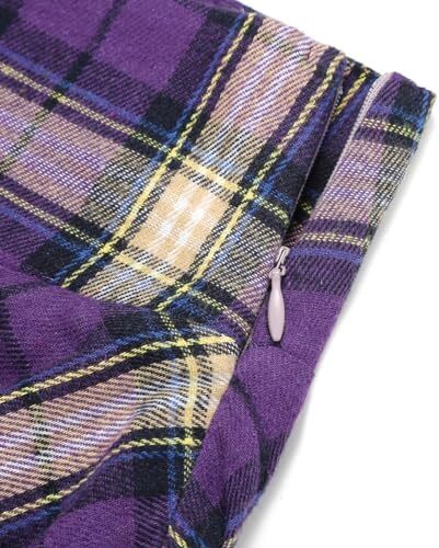 دامن های کوتاه چهارخانه گوتیک IDEALSANXUN برای دامن های چهارخانه کمر بلند زنانه Image