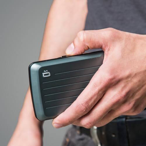 کیف پول هوشمند آلومینیومی V2 - گیره فلزی - نگهدارنده کارت مسدود کننده RFID - دارای حداکثر 10 کارت و اسکناس Image