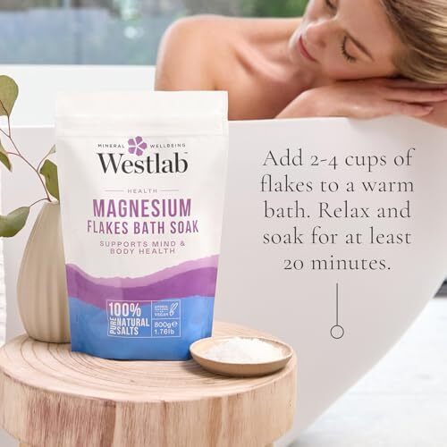 Westlab Restoring Magnesium Flakes | Pure, Natural, And Free From Pollutants | Effective & Relaxing Method For De-Stressing | Vegan | 1Kg Image