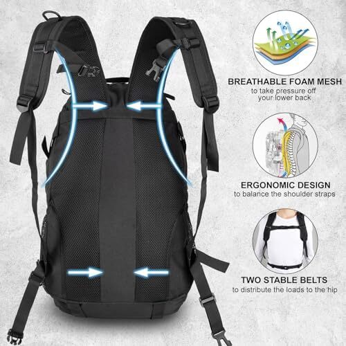 کوله پشتی تاکتیکی Jueachy برای مردان Molle Military Rocksack Pack 30L ضد آب با پچ پرچم ایالات متحده آمریکا Image