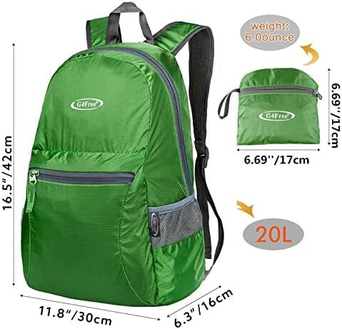 کوله‌پشتی ضدآب بسیار سبک تاشو G4Free کوچک 20 لیتری برای کمپینگ زنانه دوچرخه‌سواری مردانه Image