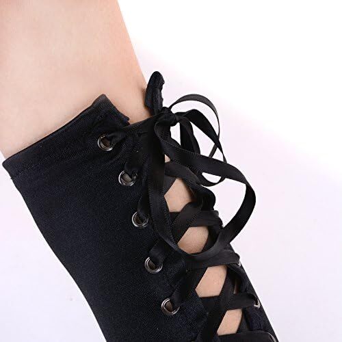 دستکش زنانه بدون انگشت JISEN با آرنج بند استیمپانک گرم کننده بازو Image