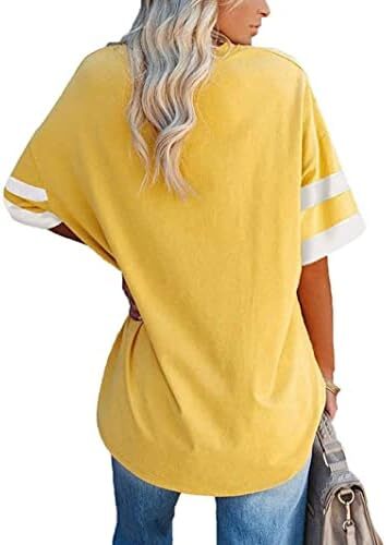 تی‌شرت زنانه یقه گرد/ویژه زنانه زنانه نیم‌آستین تی‌شرت‌های بیسبال سایز بزرگ تاپ‌های تونیک Image