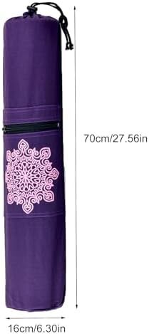 کیف تشک یوگا قابل حمل Tokaneit، کیف تشک یوگا، کوله پشتی تشک یوگا تنفسی، کیف نگهداری تشک یوگا، کوله پشتی تشک یوگا ساخته شده از بوم، کیف مت یوگا مقاوم در برابر سایش، بنفش