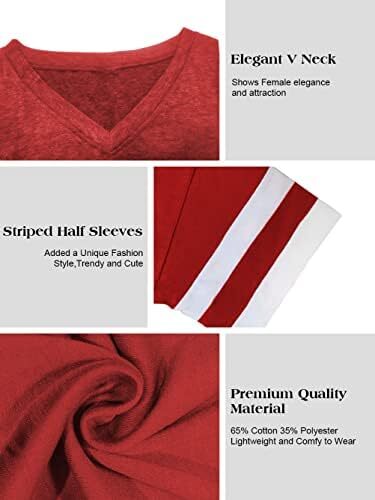 تی‌شرت زنانه یقه گرد/ویژه زنانه زنانه نیم‌آستین تی‌شرت‌های بیسبال سایز بزرگ تاپ‌های تونیک Image