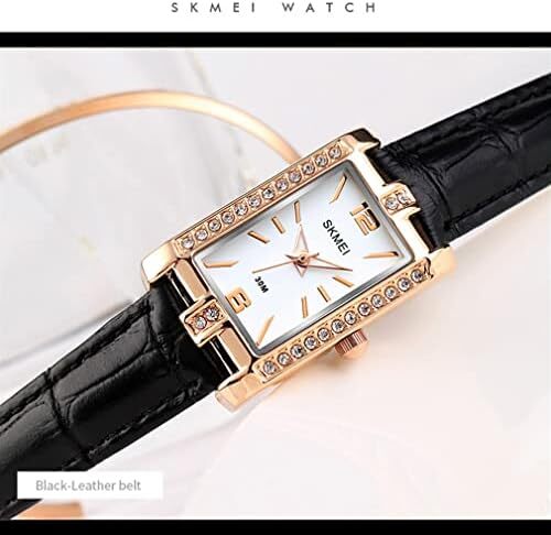 ساعت SKMEI برای زنانه زنانه زنانه ساده لوکس ضد زنگ مربعی مدل لباس ضد آب کوارتز آنالوگ کوچک و باریک لباس گاه به گاه همسر هدیه دخترانه ساعت مچی طلا Image