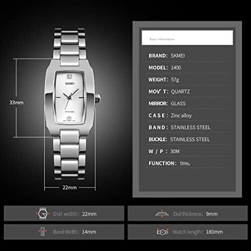 ساعت SKMEI برای زنانه زنانه زنانه ساده لوکس ضد زنگ مربعی مدل لباس ضد آب کوارتز آنالوگ کوچک و باریک لباس گاه به گاه همسر هدیه دخترانه ساعت مچی طلا Image