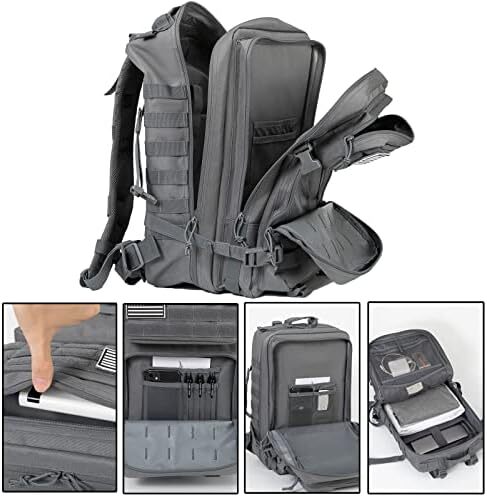 QT&QY 45L Military Tactical Backpacks Molle Army Assault Pack 3 Day Bug Out Survival Bag Hiking Treeking Rucksack Image