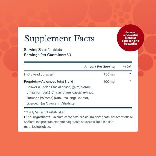 کلاژن پیشرفته یوتئوری - مکمل کلاژن - حمایت و سلامت مفاصل - کلاژن برای استخوان‌ها و مفاصل زنان و مردان - با عصاره بوسولیا، زردچوبه و کوئرستین - 120 قرص