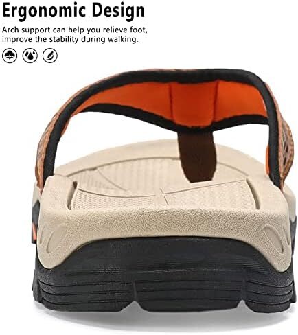 OUSIMEN مردانه دمپایی دمپایی راحتی در فضای داخلی و فضای باز صندل بنددار بند انگشتی گاه به گاه Image