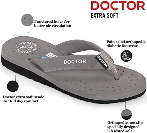 DOCTOR EXTRA SOFT Ortho Care زنانه ارتوپدی و دیابتی احساس خوب فوق العاده راحت Dr Sliders فلیپ فلاپ و دمپایی خانه برای زنان و دختران OR-D-16 Image