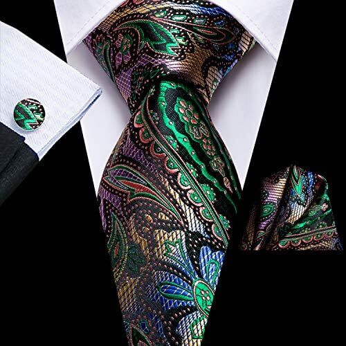 ست کراوات و ست چهارگوش جیبی مردانه Dubulle مردانه کراوات ابریشمی Paisely Image