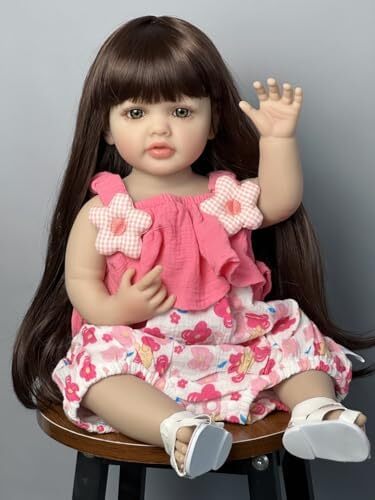 Nano Classic Neo Classic 22 inch 55 Cm Reborn Baby Doll نرم کامل بدن سیلیکونی نوزاد واقعی شبیه عروسک بچه عروسک اسباب بازی دخترانه هدیه (لباس صورتی)