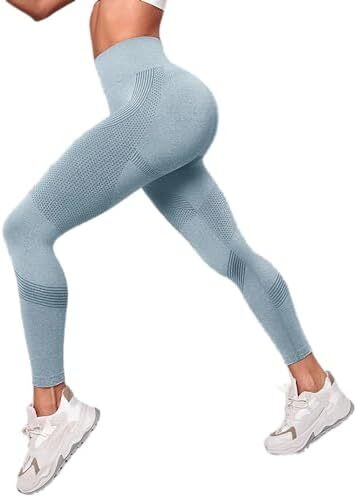 شلوار ساق بلند ورزشی کمربلند کنترل شکم بدون درز بوتی اسکرانچ باسن تمرین شلوار یوگا لباس ورزشی زنانه Image