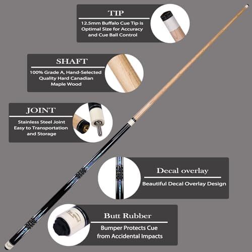 چوب استخر ری اسپید با قاب سخت چوب استخر حرفه ای بیلیارد 19/20 اونس استیک Image