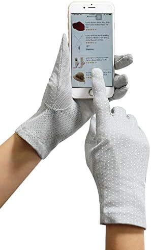 دستکش ضد لغزش رانندگی با صفحه لمسی پنبه ای محافظ UV زنانه در فضای باز Image