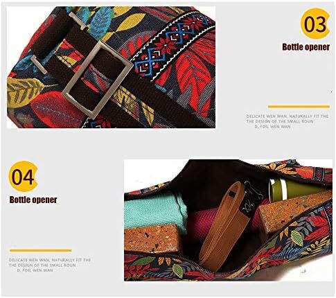 کیف و کریر مت یوگا با حوله ورزشی، کیف زنجیر مت یوگا، بوم، چاپ سازگار با محیط زیست، بند قابل تنظیم، با 2 جیب کاربردی Image