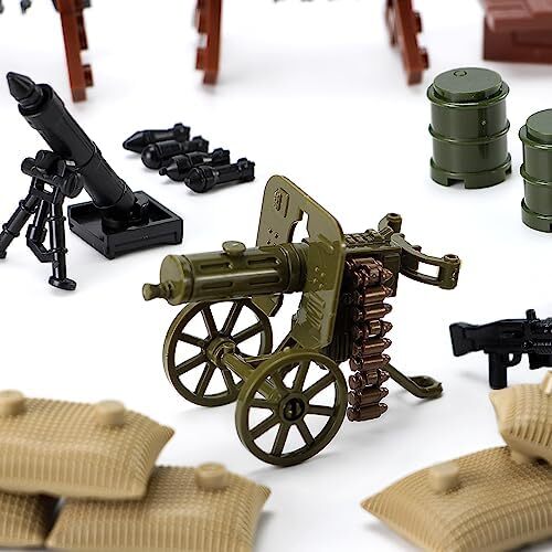 کیت اسباب‌بازی نظامی مجموعه سلاح‌های Feleph WW2 برای فیگورهای سرباز مدل بسته تجهیزات ارتش قطعات چرخ دنده سازگار با مارک‌های اصلی، T176 Image