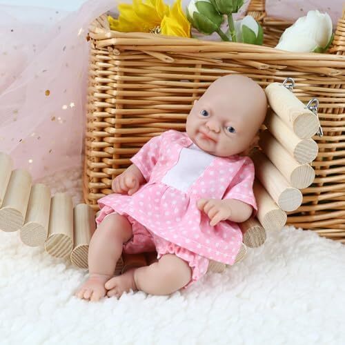 Vollence 7 "Mini Reborn Doll Girl Micro Preemie Full Body Silicone Lifelike Mini Reborn Doll Surprice کودکان ضد استرس