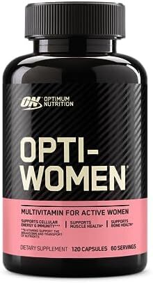 Optimum Nutrition (ON) Opti-Women، ویتامین C، روی و D برای حمایت از سیستم ایمنی کپسول مکمل مولتی ویتامین روزانه زنان با 23 ویتامین و مواد معدنی / 600 میلی گرم اسید فولیک / 18 میلی گرم آهن - 120 کپسول