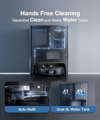جاروبرقی رباتی ECOVACS X1 OMNI (تمیز کردن خودکار + تخلیه خودکار) با قابلیت جاروکشی و تی کشی عمیق، قدرت مکش 5000PA، فناوری AIVI 3D و OZMO Turbo 2.0، کنترل صوتی OK و YIKO (گارانتی 1 ساله) Image