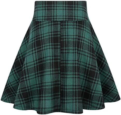 دامن های کوتاه چهارخانه گوتیک IDEALSANXUN برای دامن های چهارخانه کمر بلند زنانه Image