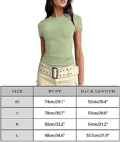 تی شرت آستین کوتاه تمرینی تیشرت یقه گرد زنانه بیگرام باریک و باریک Image