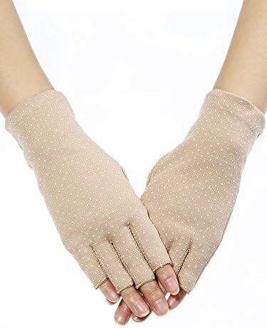 دستکش بدون انگشت Maxdot ضد لغزش محافظ UV دستکش رانندگی تابستانی در فضای باز برای زنان و دختران Image