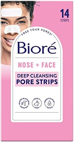 بیور نوز+صورت، نوارهای پاکسازی عمیق منافذ، ۱۴ عدد، ۷ عدد برای بینی + ۷ عدد برای چانه یا پیشانی، با حذف فوری جوش‌های سرسیاه و باز کردن منافذ، بدون روغن، غیر کومدون‌زا (بسته‌بندی ممکن است متفاوت باشد)